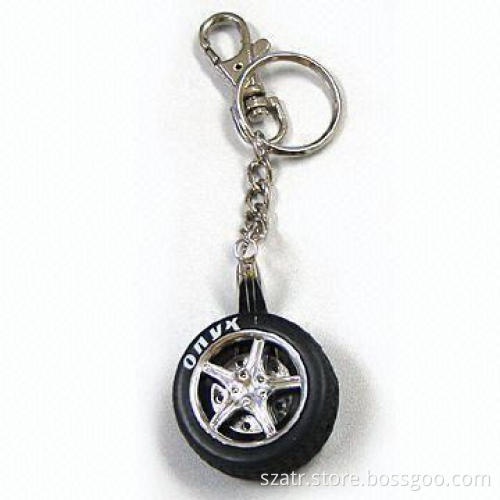 Aluminum Keychain, Available with Pendants in Different Shapes